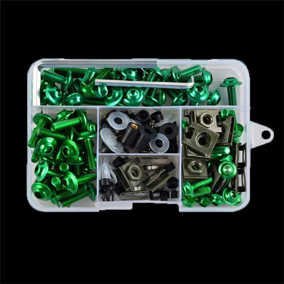 Compatible With 177Pcs Motorcycle Screws Motorcycle Windshield Screw Set Fairing Bolts Kit Motorcycle Bolts(Green) 9339159204269