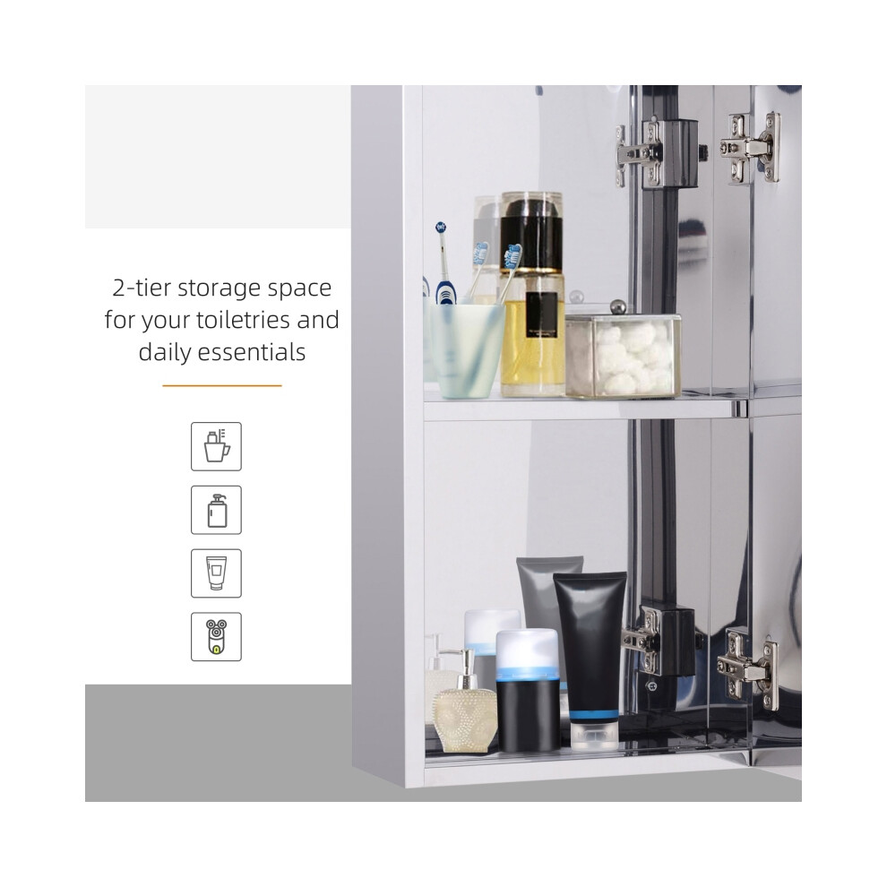 Stainless Steel Bathroom Wall-mounted Mirror Cabinet 300mm Modern Design Rust-resistant Compact Storage Solution-image-OPC-PMY86YM-NEW