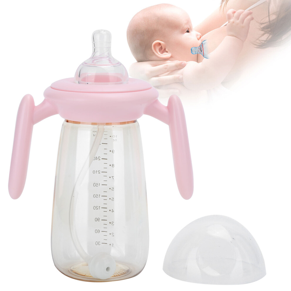 Pink Baby Silicone Feeding Bottle 300Ml Widecaliber Newborn