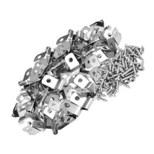 100sets Stainless Steel Wire Fence Clamps Heavy Duty Fastener Clips Simple Install for Garden Pet Cage