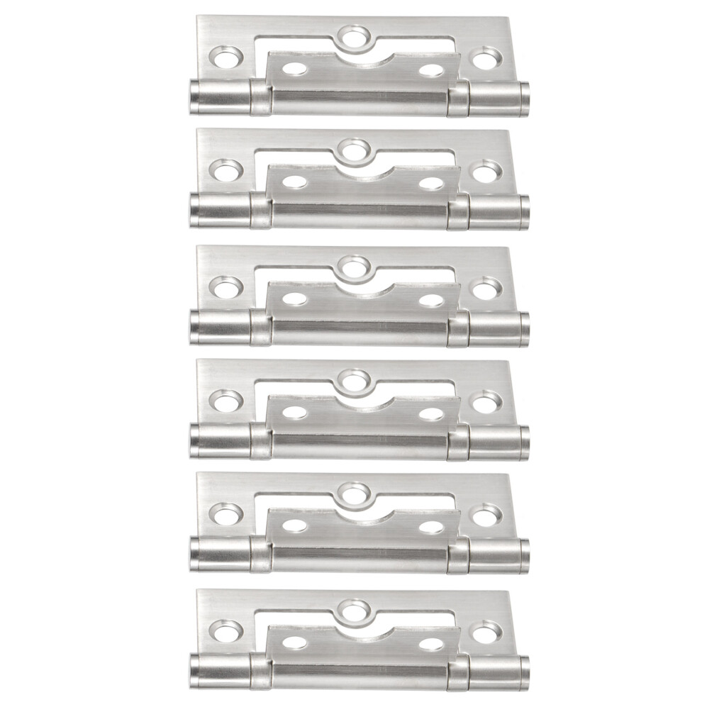 Premium Stainless Steel Flat Door Hinges 6 Pack Mute Hardware For Furniture 8481360648057