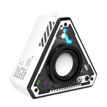 Portable Speaker,Wireless Portable Subwoofer - Desktop Stereo Boombox Bass Audio Amplifier Rechargeable For Computer Car Travel Shower Gym White