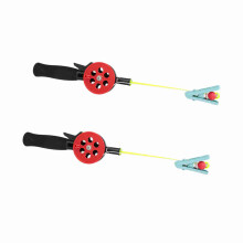 Tragbares Eishockey-Fischset: 2 Ruten mit Rollen und 4,5 m Schnur für Krabben & Garnelen
