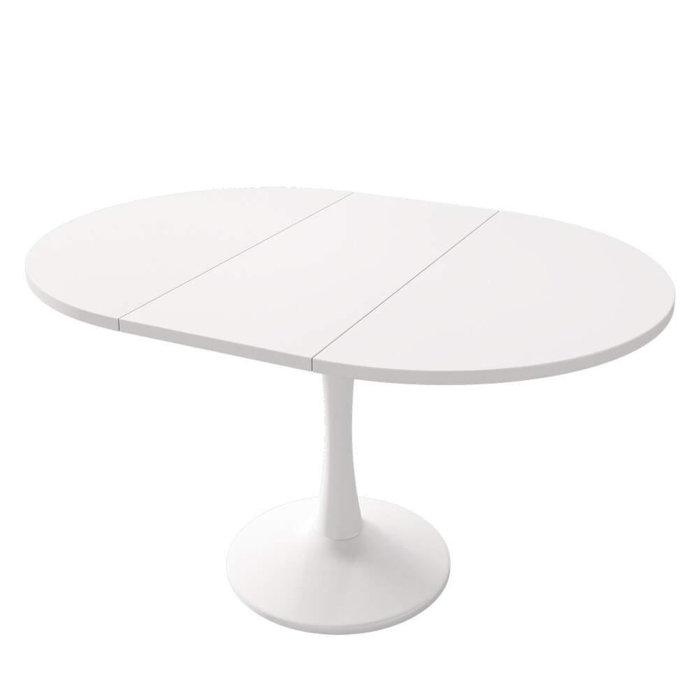 Round Extendable Dining Table 100â140cm Space-Saving White Finish Easy Smooth Extension Ideal for 4-6 Guests Modern Design-image-OPC-PMY8CN9-NEW