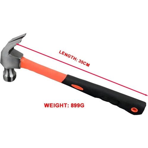 Fiber Handle Claw Hammer with Plastic Handle Nailing Hammer(250g) 250g Rubber Handle 2