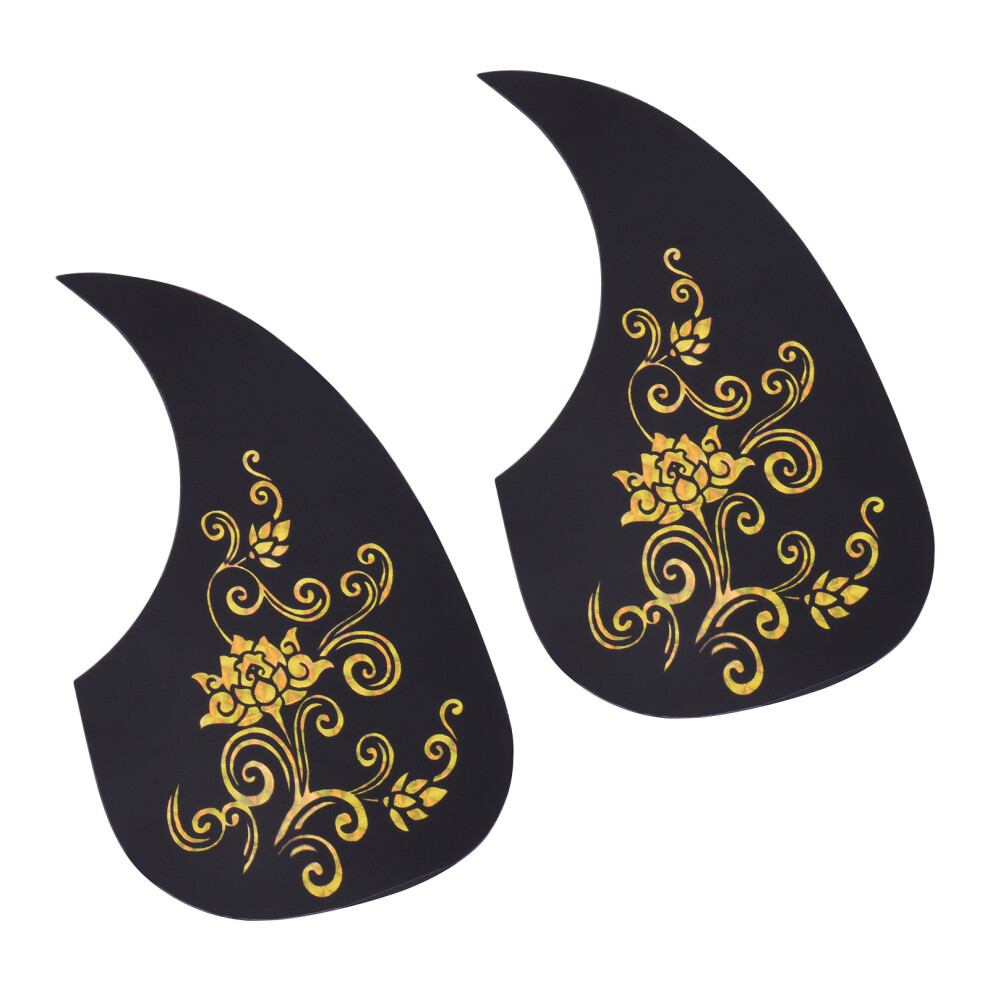 Self-Adhesive 40/41 Inch Guitar Pickguards 2Pcs - Gold/Silver Flower and Phoenix-image-OPC-PMY8RQY-NEW