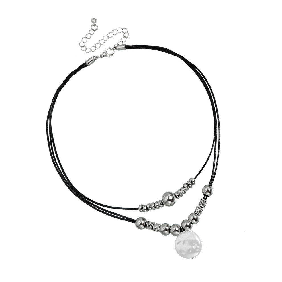 Tribal Inspired Conical Pendant Necklace With-flat pearl-image-OPC-PMY8RSP-NEW