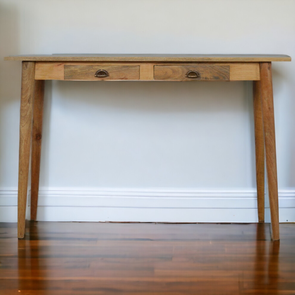 Solid Wood Nordic Desk 2 Drawer Beige â Space-Saving Writing Table for Home Office and Study Area-image-OPC-PMY9D2B-NEW