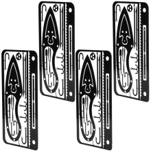 4Pcs Black 304 Stainless Steel Outdoor Camping Survival Card Multi-Tool