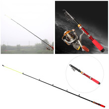 UltraShort 1.5m Red Glass Fiber Casting Rod for Ocean & Lake Fishing
