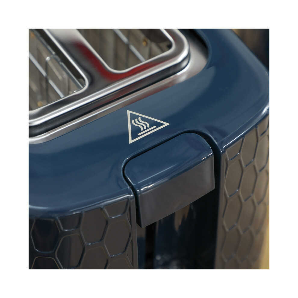 1.7L Fast Boil Electric Kettle & 2 Slice Toaster Set 3000W Auto Shut Off Browning Control Blue Stainless Steel for Kitchen-image-OPC-PMY9NNC-NEW