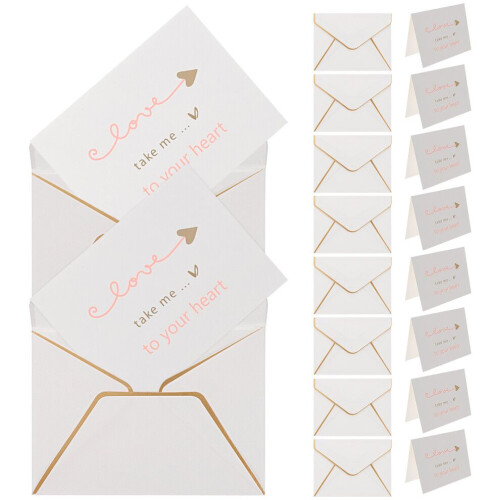 10 Creative Greeting Cards with Envelopes, Blank Writing Cards, Gift