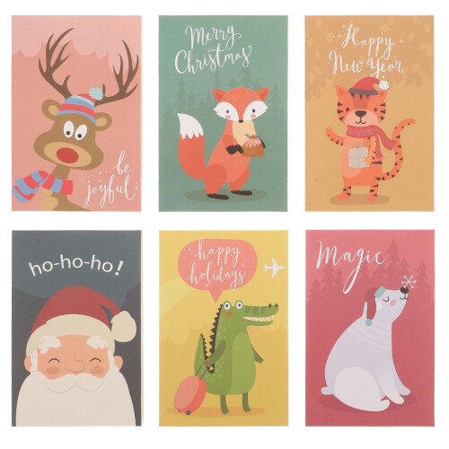 1 set kerstkaarten, creatieve kerstversieringen 2