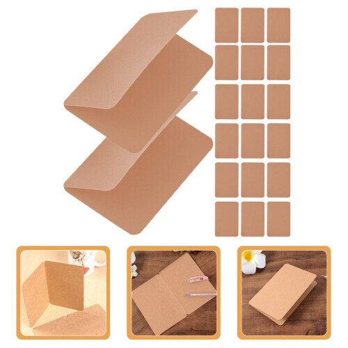 100 Blank Kraft Paper Cards Foldable Message Cards DIY 2