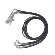 Cordón de collar encerado negro de 1,5 mm y 60 cm con cierre.