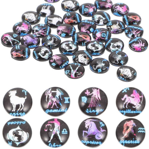 100 12-piece pattern cabochons with zodiac signs
