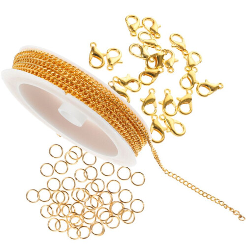 1 set armband halsband järnförlängningsspänne pärlor