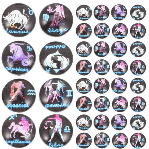 100 12-piece pattern cabochons with zodiac signs 2