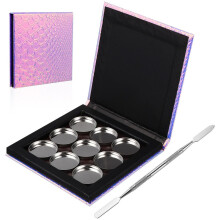 1 Set leere magnetische Make-up-Palette mit Metallfächern und Spatel