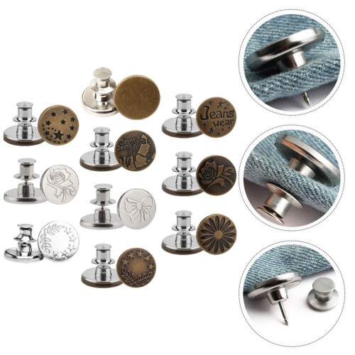 1 set van 20 denim knopen, afneembare accessoires, legering 1