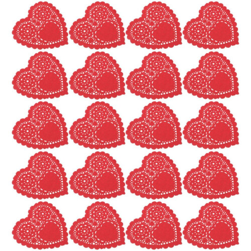 100 herzförmige Papiertortenplatten, fettabsorbierend