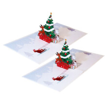 4 lustige 3D-Weihnachtsgrußkarten für Kinder und Erwachsene