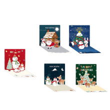 5 Sets Weihnachtsgrußkarten in 3D