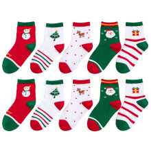 5 Paar Weihnachtssocken für Kinder, festliche Socken für
