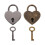 2 heart-shaped padlocks, pair and luggage lock 1