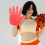 Große, fünffingrige Hand für Cheerleading, Spiele, rot 5