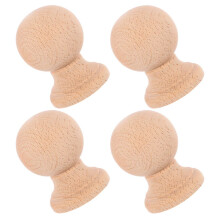 4 puntas de madera cepillada sin pintar para postes de cama y barras de cortina.