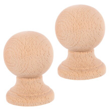 2 bolas de madera dura para barandilla de escalera de cama de 10 cm