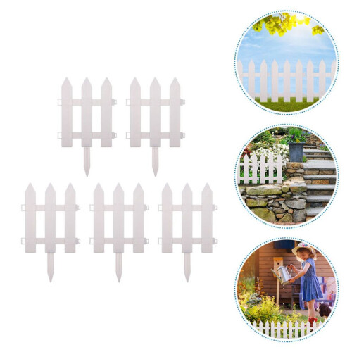 Set van 5 witte plastic afwerkstrips voor tuinhekken 1
