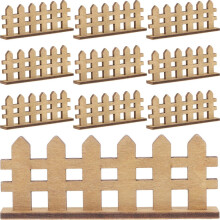 24 Mini houten hekjes voor doe-het-zelf bonsai micro-landschap (khaki)