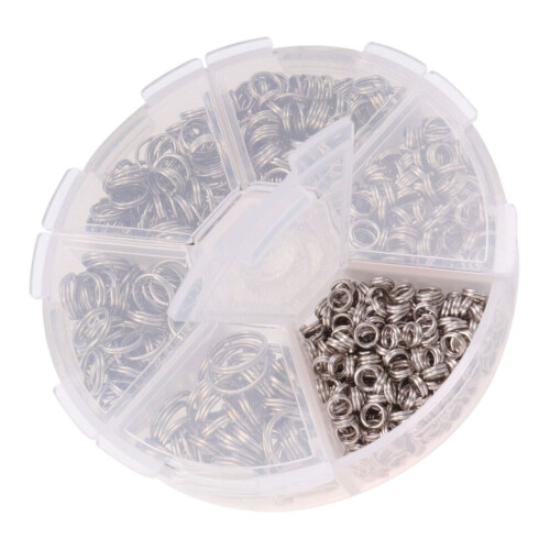 Spaltringe, Ringverschlüsse, Silber, Eisen, 1 Set