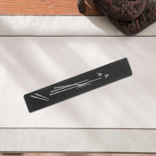 Desk clock stone calligraphy ruler 8.2x3.2x1.1cm black 2