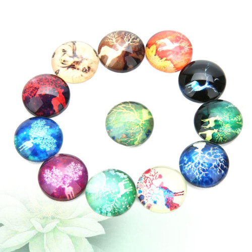 20 x 16 mm round elk pattern decals, colorful, DIY crafts 1