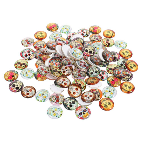 2 cabochons en forme de crâne pour bijoux d'Halloween
