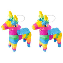 2 mexikanische Piñata-Spielzeuge mit Süßigkeiten