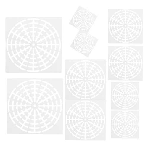Mandala-Schablone, weiß, 10 Stück