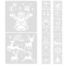 16 wiederverwendbare Schablonen mit Weihnachtsmotiven zum Drucken und Sprühen