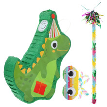 2 Sets Papier-Dinosaurier-Piñatas für Süßigkeiten-Geburtstagsparty