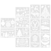 3 wiederverwendbare Weihnachtsbastelschablonen zum Zeichnen