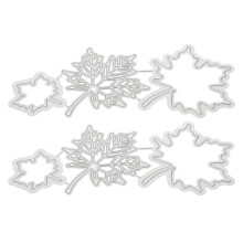 2 juegos de plantillas para scrapbooking de hojas de acero al carbono para repujado