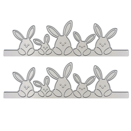 2pcs Decorative Paper Art Easter Bunny Die Cuts for Crafts 1