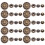 Drukknoopsluiting van zinklegering, donkerbruin, 20 sets 3