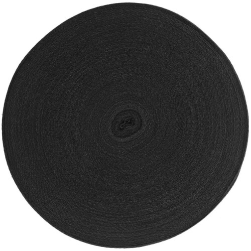 Cinta de raso hecha a mano, algodón negro, 1 rollo, para bodas
