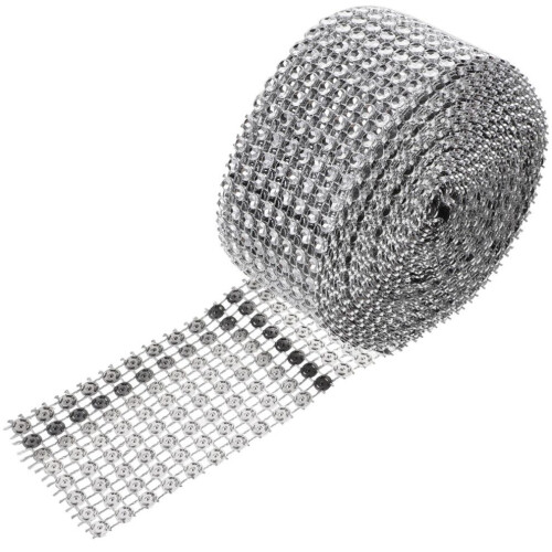 1 Roll Small Square Drilling Mesh Plastic Crystal Silver