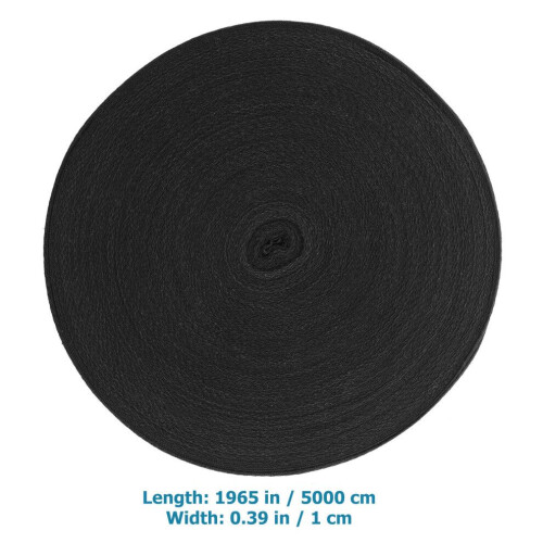 Cinta de raso hecha a mano, algodón negro, 1 rollo, para bodas 1