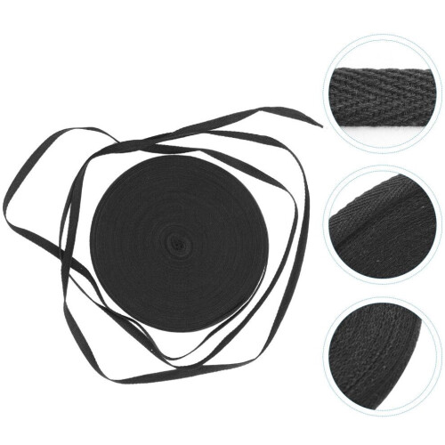 Cinta de raso hecha a mano, algodón negro, 1 rollo, para bodas 2